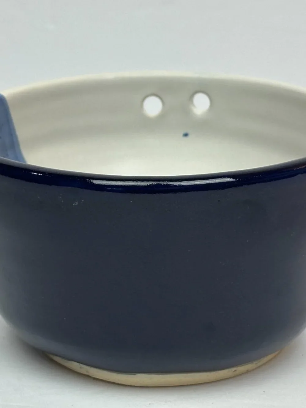 🫐 Set of 2 Amber Odom Handmade Ceramic Berry Bowls Pottery Colanders Blue Ridge